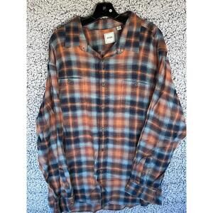 Rowm Men’s Plaid Flannel Button Down Shirt XXL 100% Cotton Made Hungary NWOT